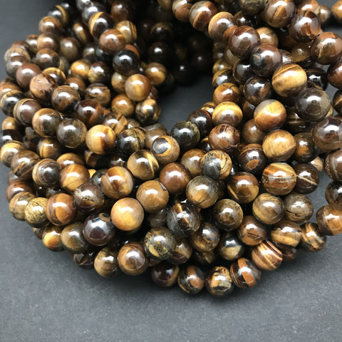 Tiger Eye, Golden Brown Beads - 8mm