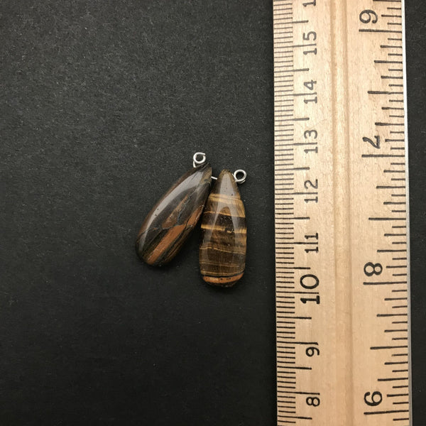 Tiger Eye Polished Drop Pair