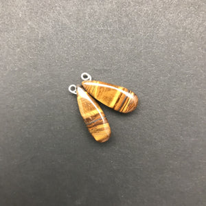 Tiger Eye Polished Drop Pair