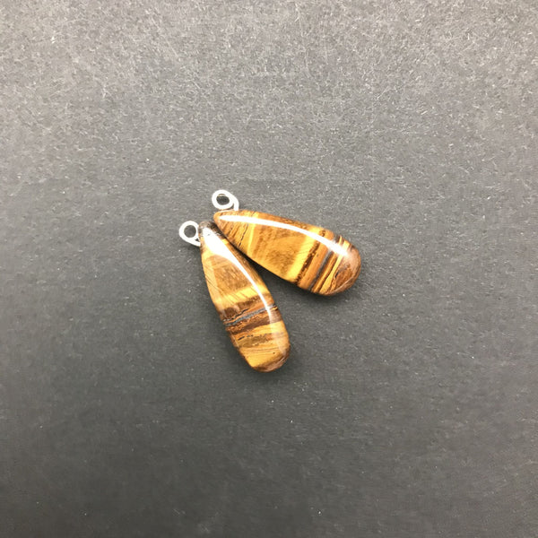 Tiger Eye Polished Drop Pair