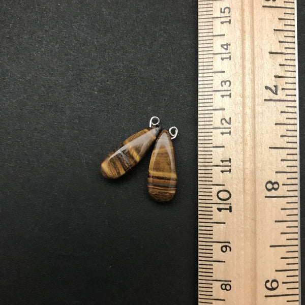Tiger Eye Polished Drop Pair