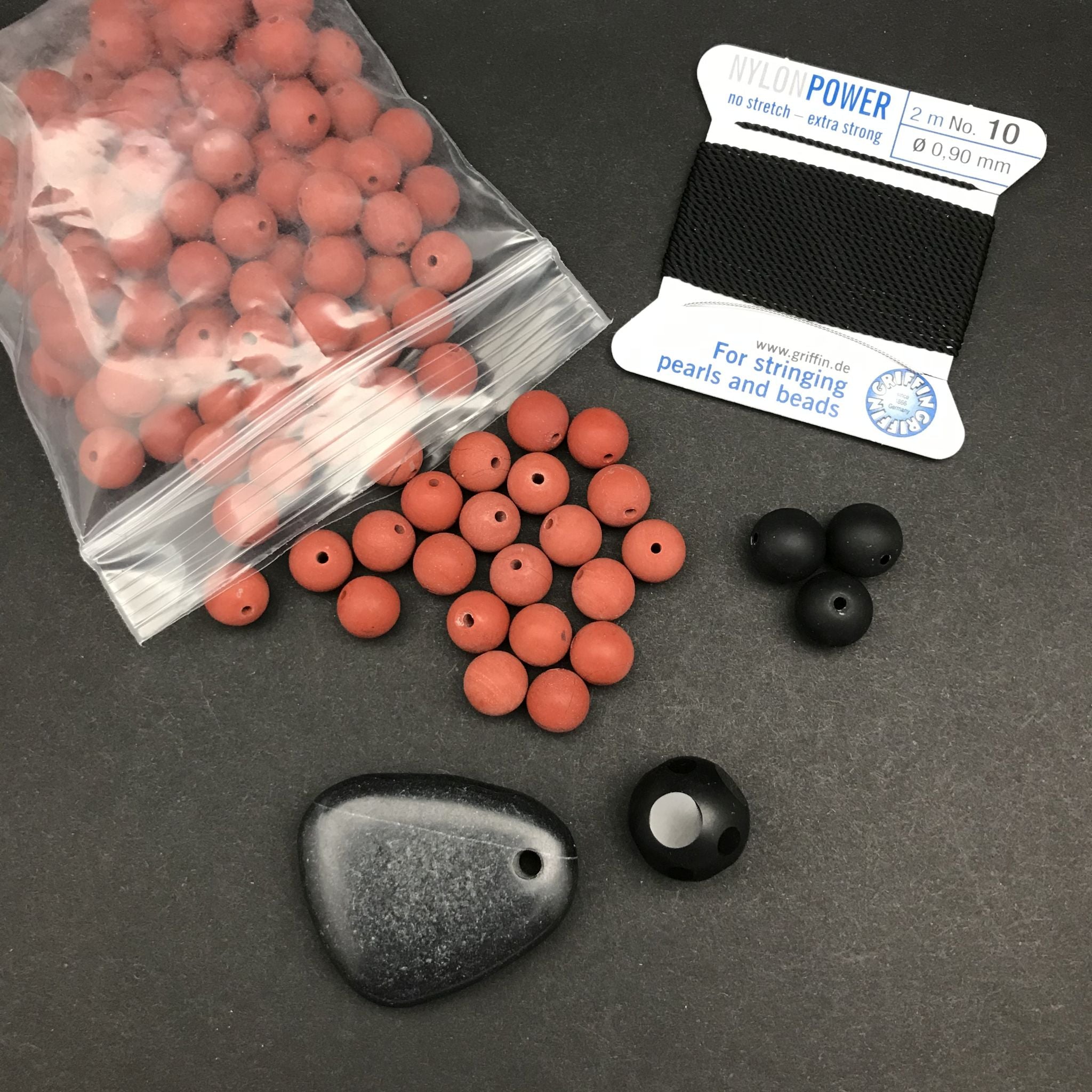Mala Bead Kit: Red & Black Jasper