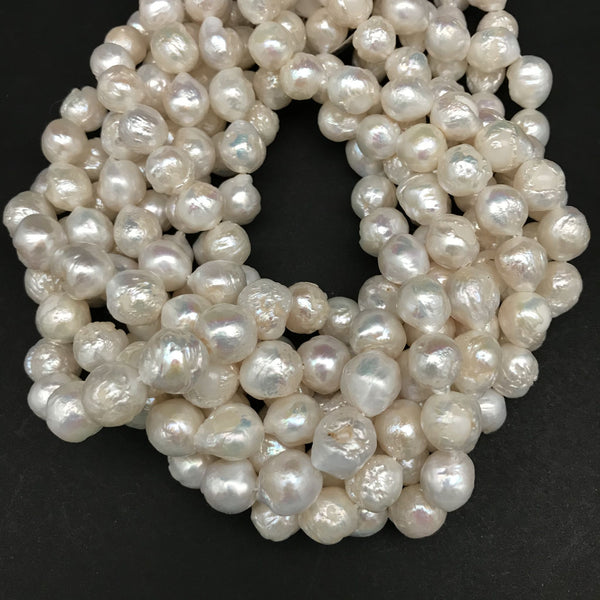 Pearls, Rosebud Baroque White, 10-12mm