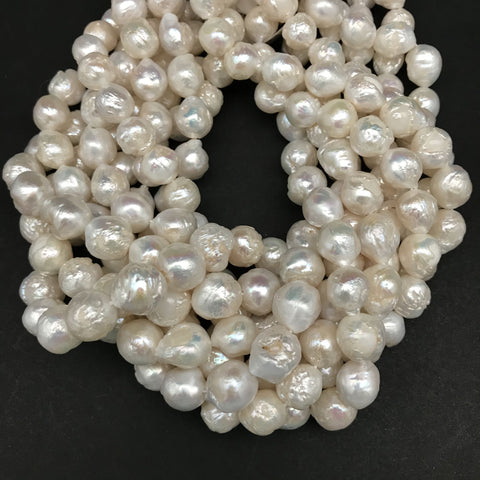 Pearls, Rosebud Baroque White, 10-12mm