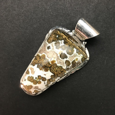 Ocean Jasper & Sterling Keystone Pendant