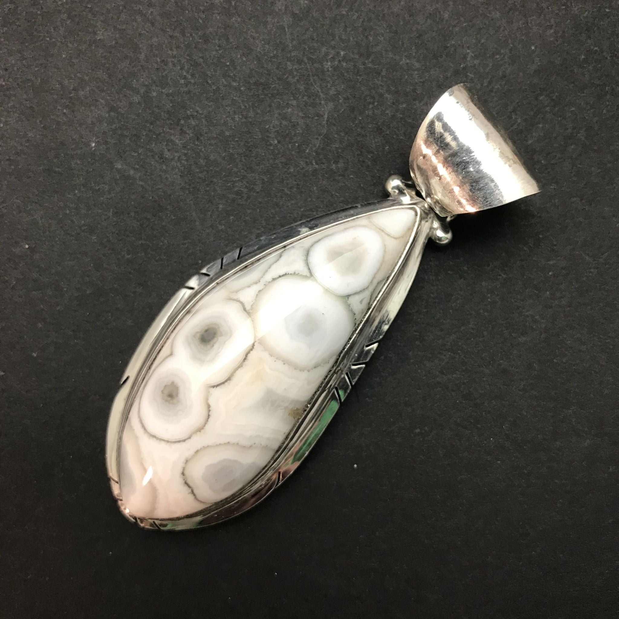 Ocean Jasper & Sterling Silver Bubbles Pendant