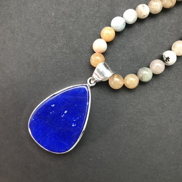 Lapis & Sterling Teardrop Pendant