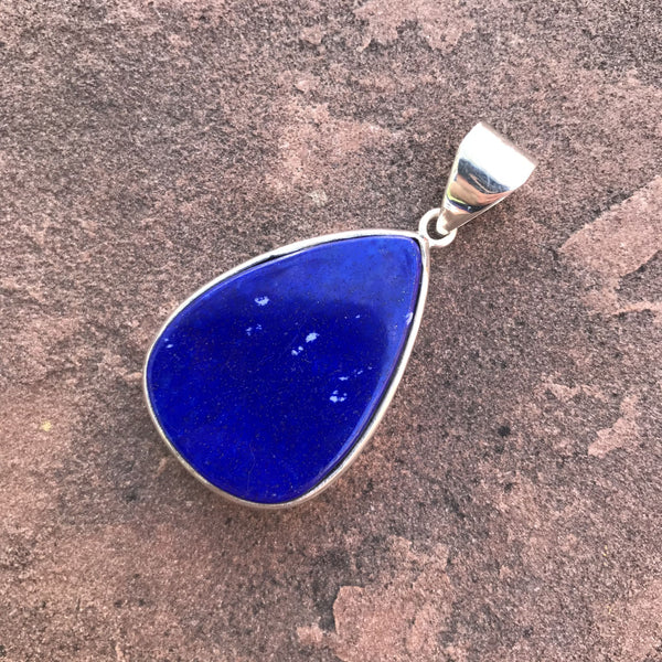 Lapis & Sterling Teardrop Pendant