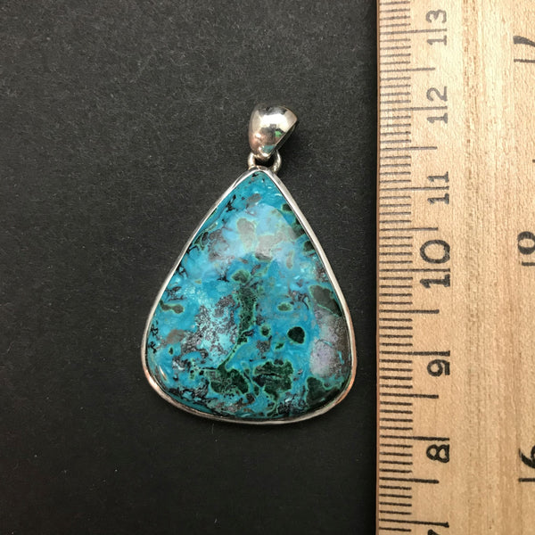 Chrysocolla & Sterling Teardrop Pendant