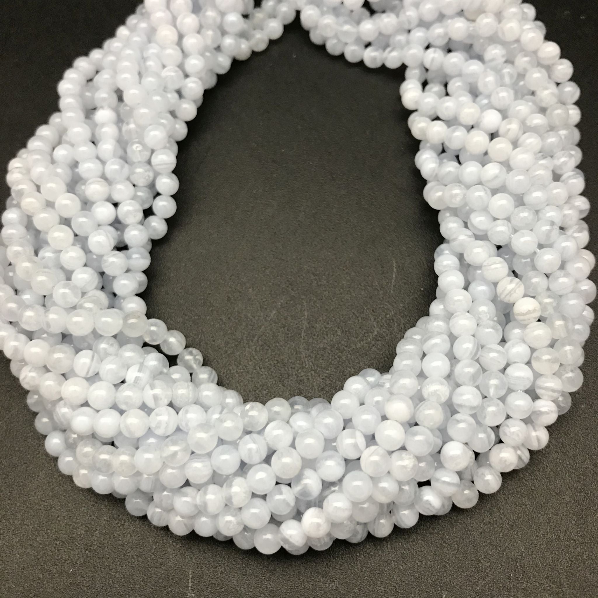 Blue Lace Agate 4mm Beads