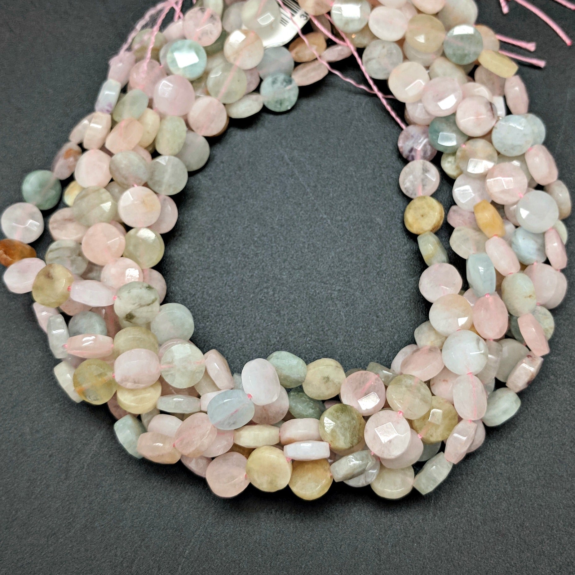 Multicolor Beryl 8mm Coin Beads