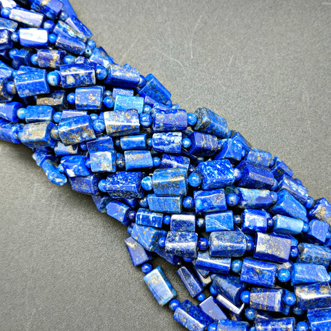 Lapis Tube Beads - 10mm x 6mm