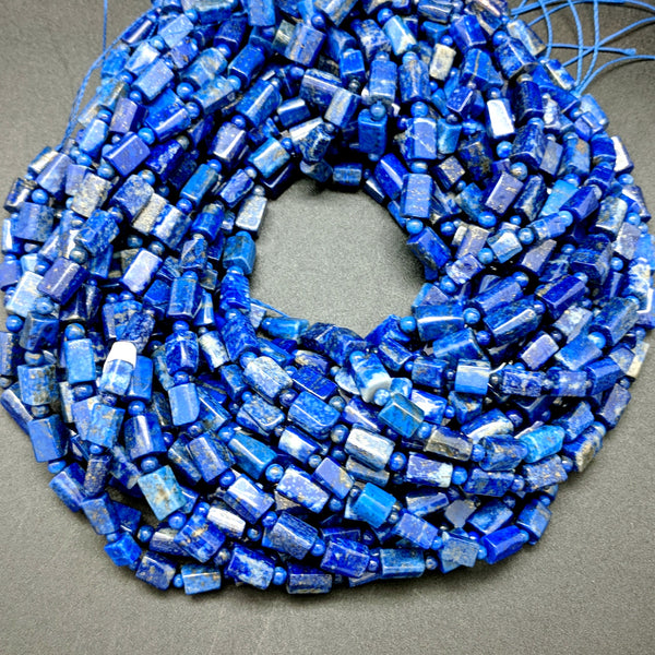 Lapis Tube Beads - 10mm x 6mm