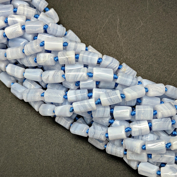 Blue Lace Agate 6x5mm Tube Beads