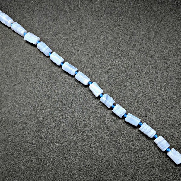 Blue Lace Agate 6x5mm Tube Beads