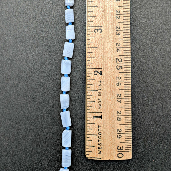 Blue Lace Agate 6x5mm Tube Beads