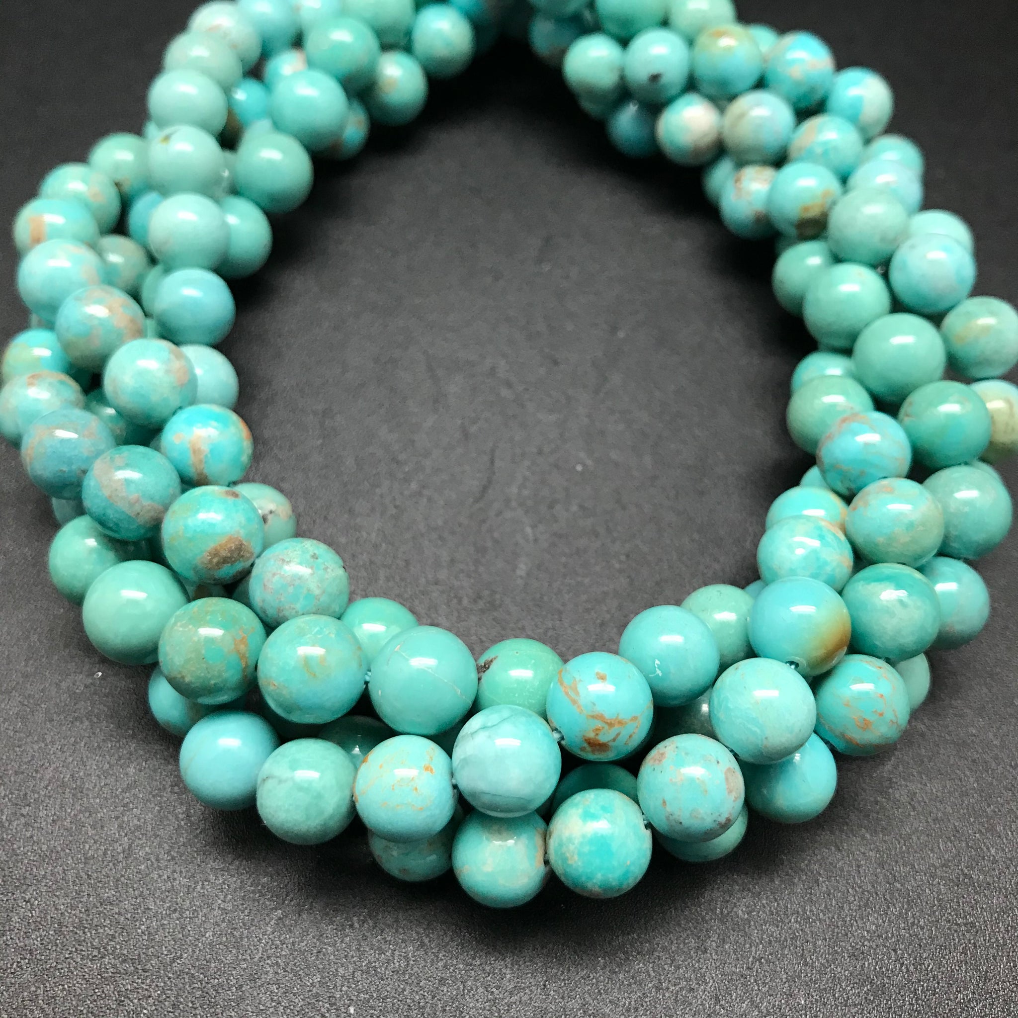 Turquoise, Blue-Green, 8mm Round
