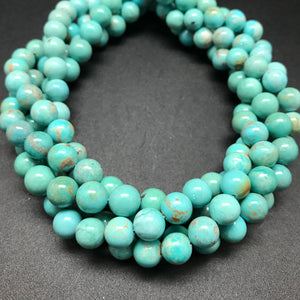Turquoise, Blue-Green, 8mm Round