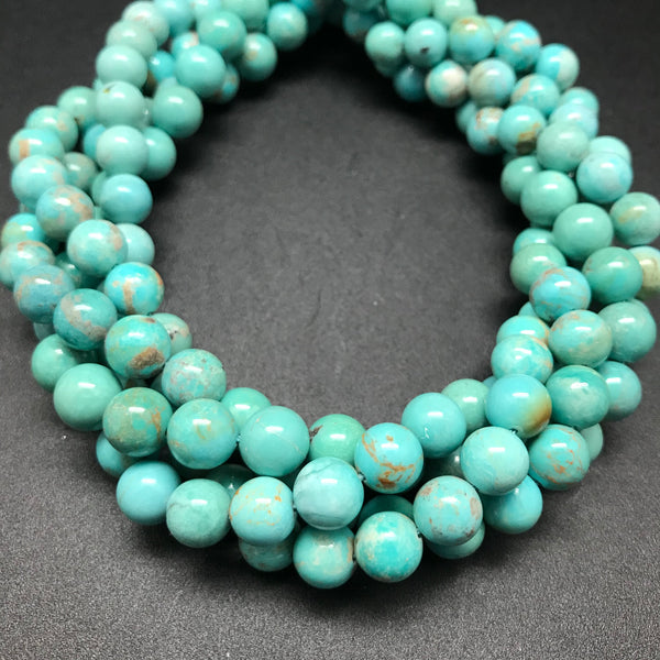 Turquoise, Blue-Green, 8mm Round