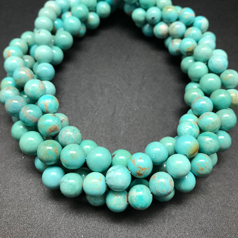 Turquoise, Blue-Green, 8mm Round