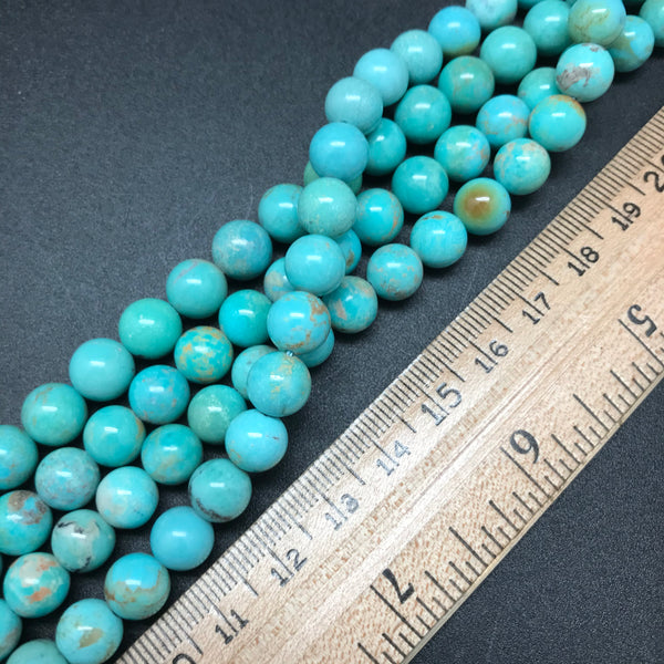 Turquoise, Blue-Green, 8mm Round