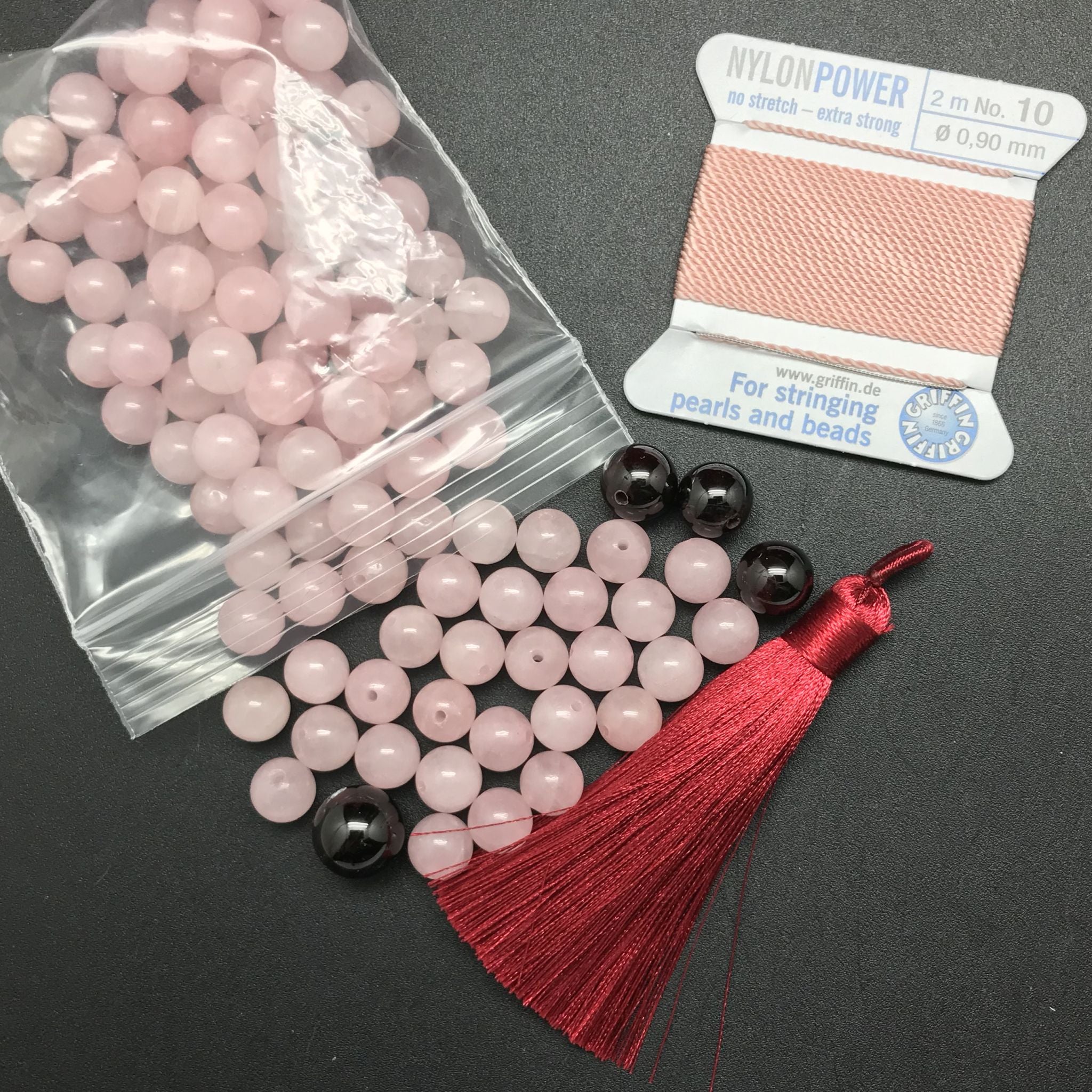 Mala Bead Kit: Rose Quartz and Garnet