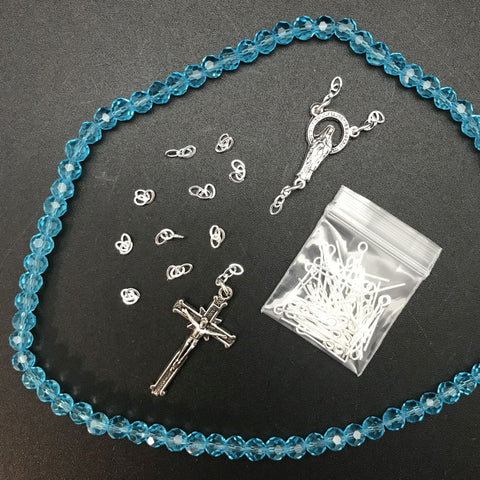 Rosary Kit: Aqua Crystal