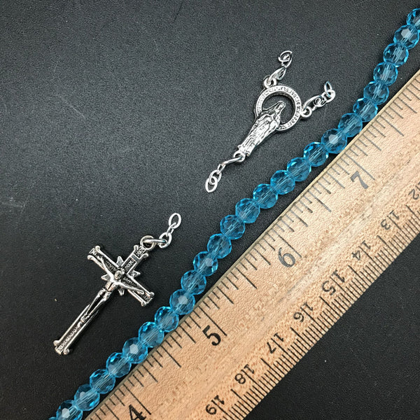 Rosary Kit: Aqua Crystal
