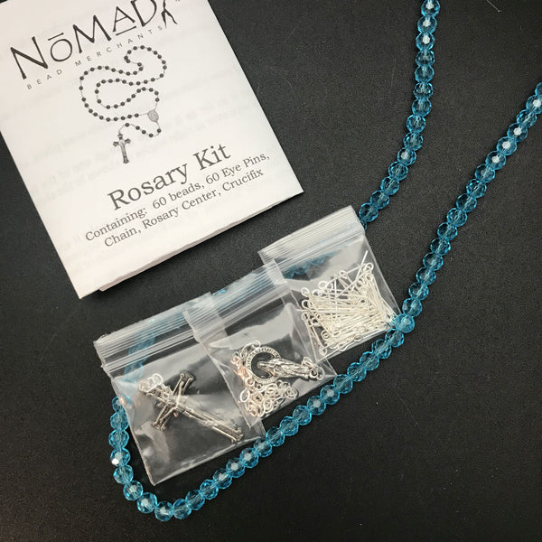 Rosary Kit: Aqua Crystal