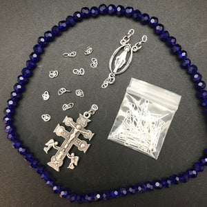 Rosary Kit: Cobalt Crystal