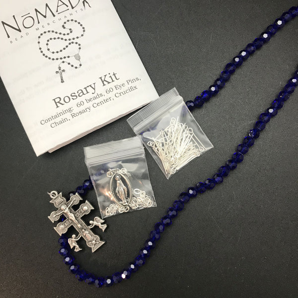 Rosary Kit: Cobalt Crystal