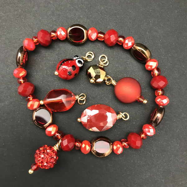 Stretch Bracelet Kit: Red & Orange Shades