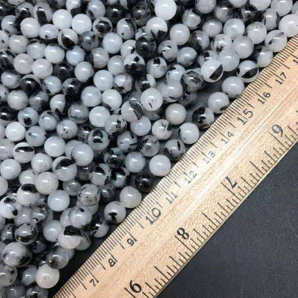 Tourmalinated Quartz Round Beads - 8mm