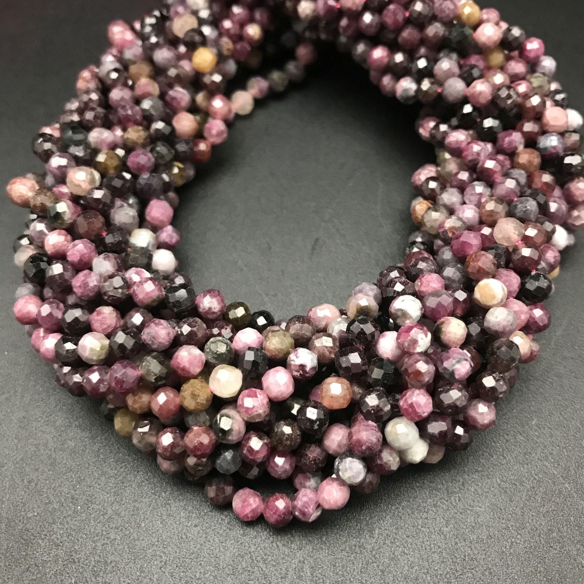 Tourmaline Mixed Facet 5mm Beads